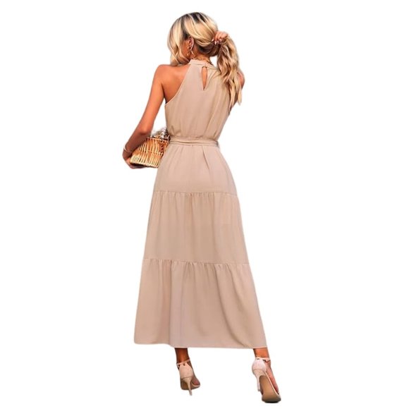 Halter Tiered Maxi Dress L *NWT* - Picture 3 of 7